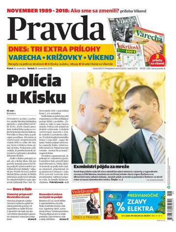 Obálka e-magazínu Pravda 16. 11. 2018