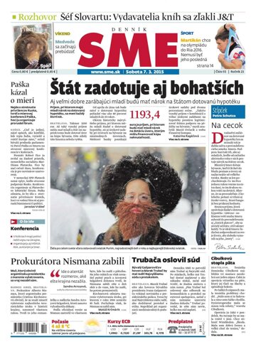 Obálka e-magazínu SME 7.3.2015