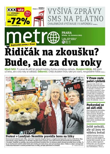 Obálka e-magazínu deník METRO 15.7.2015