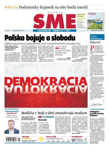 Obálka e-magazínu SME 22.7.2017