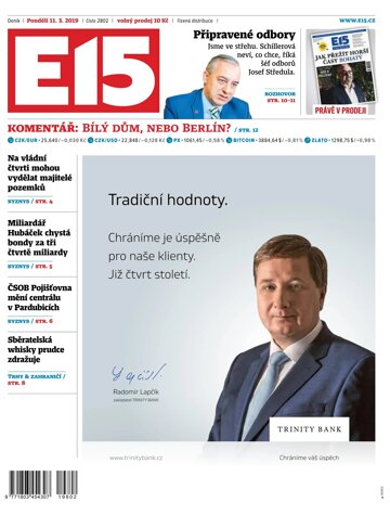 Obálka e-magazínu E15 11.3.2019