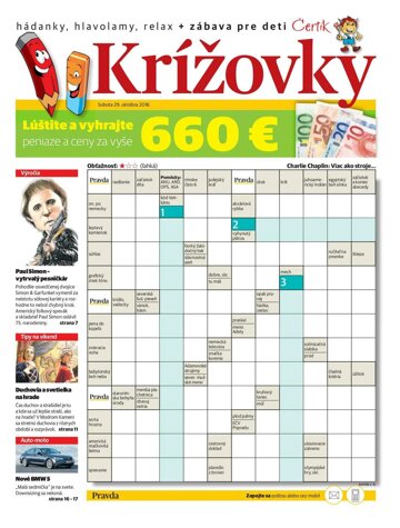 Obálka e-magazínu Krížovky 29. 10. 2016