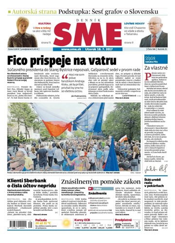 Obálka e-magazínu SME 18.7.2017