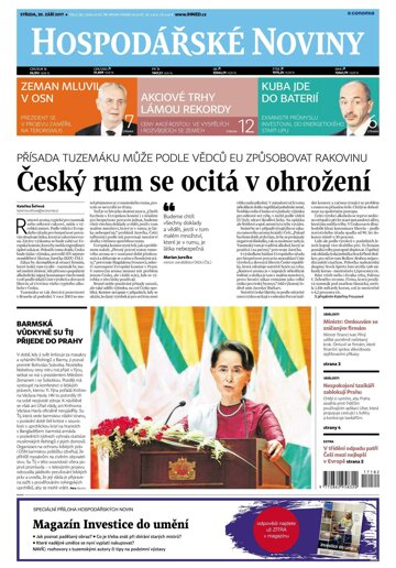 Obálka e-magazínu Hospodářské noviny 182 - 20.9.2017