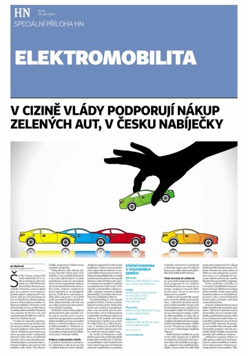 Obálka e-magazínu Hospodářské noviny - příloha 188 - 29.9.2020 Elektromobilita