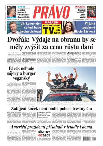 Obálka e-magazínu Deník Právo 18.1.2025