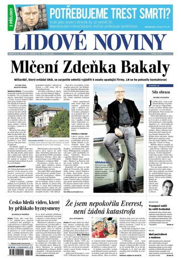 Obálka e-magazínu Lidové noviny 28.5.2016