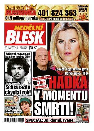 Obálka e-magazínu Nedělní Blesk 29.5.2016