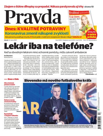 Obálka e-magazínu Pravda 24. 3. 2020