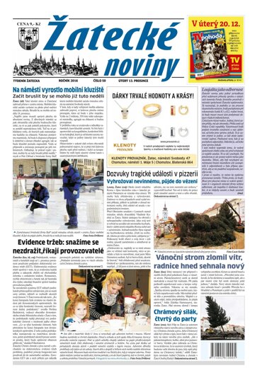 Obálka e-magazínu Žatecké noviny 50/2016