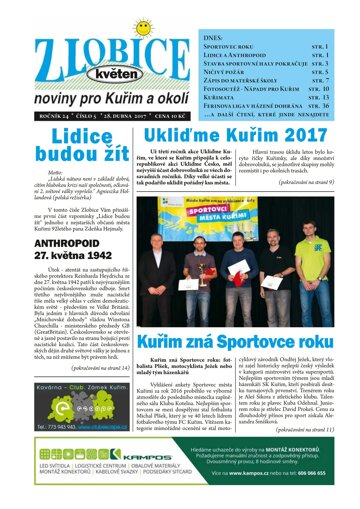 Obálka e-magazínu Zlobice – noviny pro Kuřim a okolí 5/2017