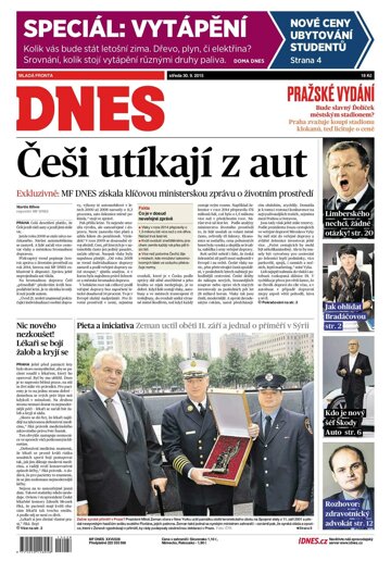 Obálka e-magazínu MF Dnes 30.9.2015