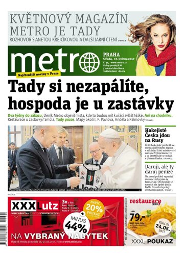 Obálka e-magazínu deník METRO 17.5.2017