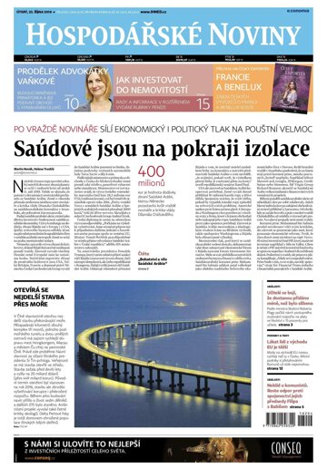 Obálka e-magazínu Hospodářské noviny 204 - 23.10.2018