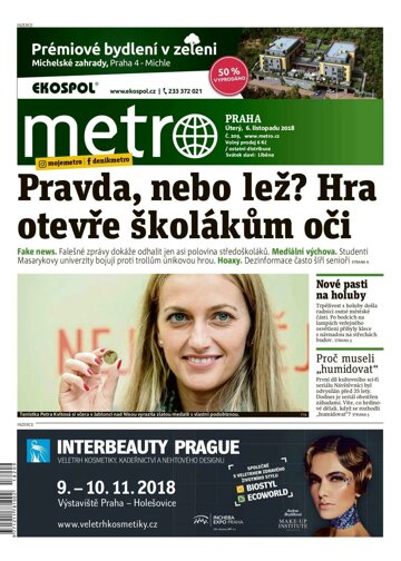 Obálka e-magazínu deník METRO 6.11.2018