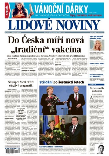 Obálka e-magazínu Lidové noviny 9.12.2021