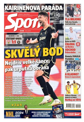 Obálka e-magazínu Sport 2.10.2024