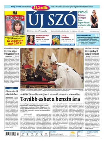 Obálka e-magazínu Új Szó 27.12.2014