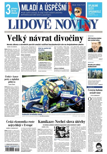 Obálka e-magazínu Lidové noviny 15.8.2015