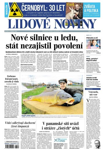 Obálka e-magazínu Lidové noviny 8.4.2016