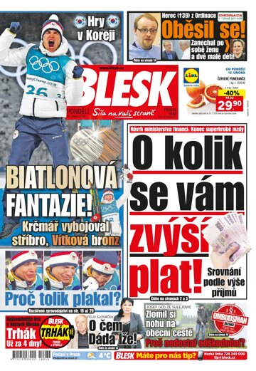 Obálka e-magazínu Blesk 12.2.2018