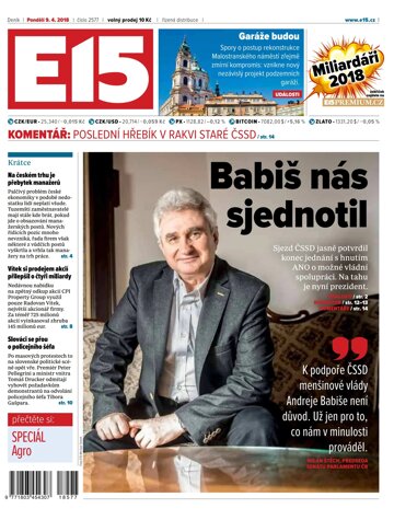 Obálka e-magazínu E15 9.4.2018