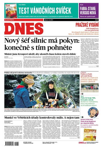 Obálka e-magazínu MF Dnes 9.12.2014