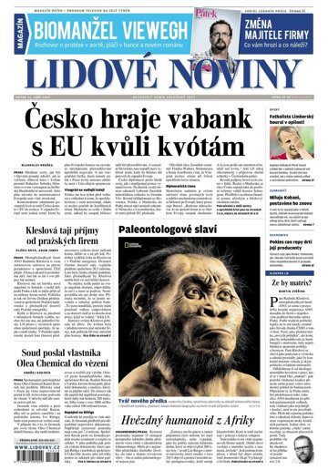 Obálka e-magazínu Lidové noviny 11.9.2015