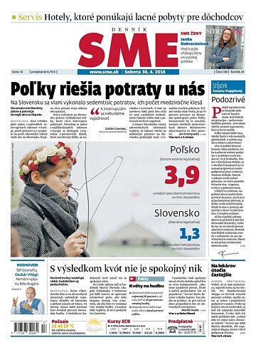 Obálka e-magazínu SME 30.4.2016