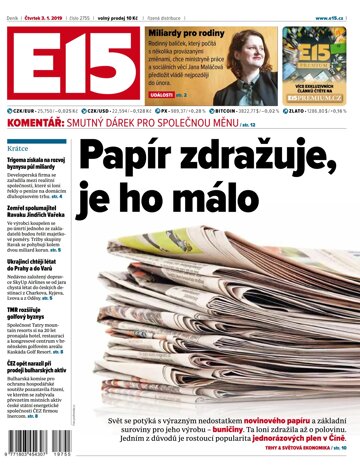 Obálka e-magazínu E15 3.1.2019