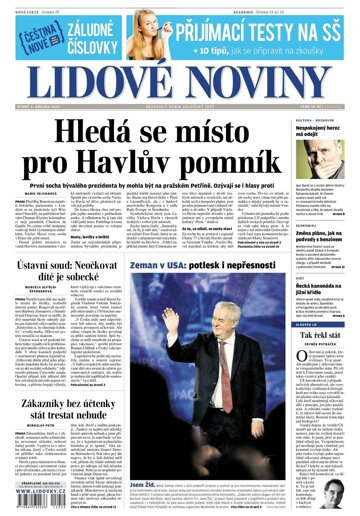 Obálka e-magazínu Lidové noviny 3.3.2015