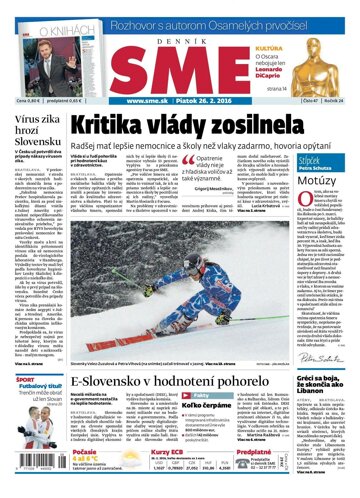 Obálka e-magazínu SME 26.2.2016