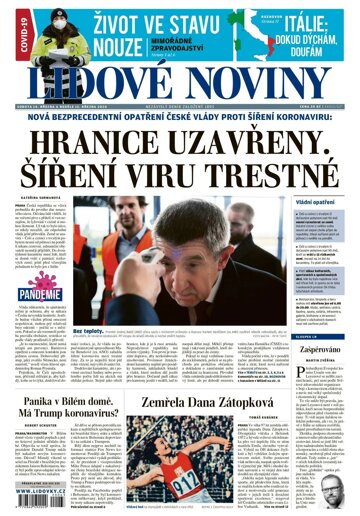 Obálka e-magazínu Lidové noviny 14.3.2020