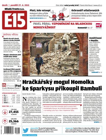 Obálka e-magazínu E15 27.4.2015