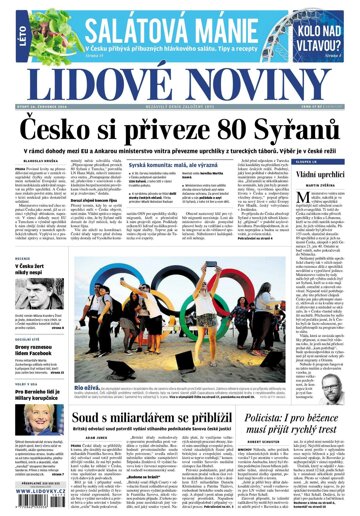 Obálka e-magazínu Lidové noviny 26.7.2016