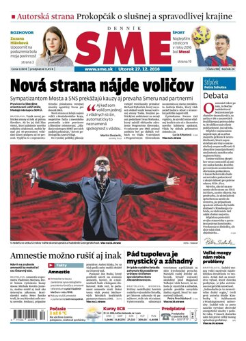 Obálka e-magazínu SME 27.12.2016