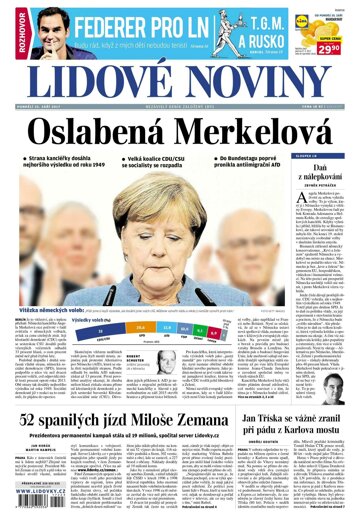 Obálka e-magazínu Lidové noviny 25.9.2017