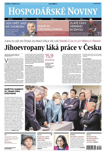 Obálka e-magazínu Hospodářské noviny 111 - 11.6.2018