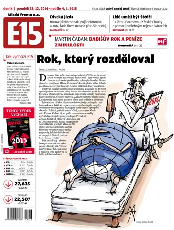 Obálka e-magazínu E15 22.12.2014