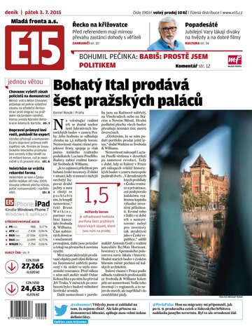 Obálka e-magazínu E15 3.7.2015