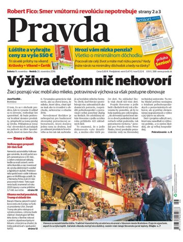 Obálka e-magazínu Pravda 19.11.2016