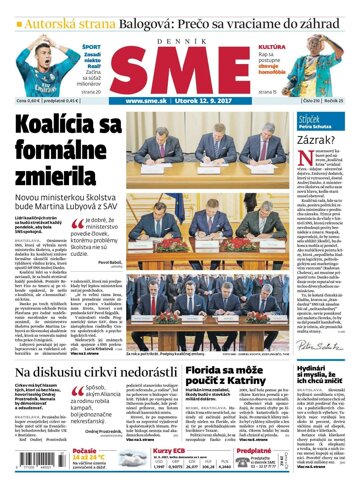 Obálka e-magazínu SME 12.9.2017