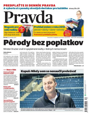 Obálka e-magazínu Pravda 28. 12. 2017