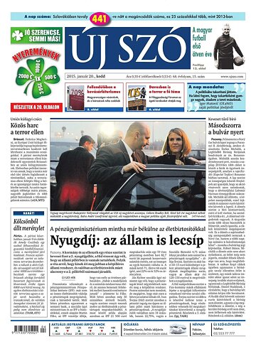 Obálka e-magazínu Új Szó 20.1.2015