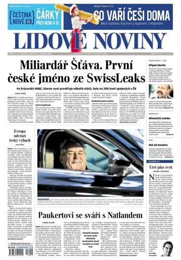 Obálka e-magazínu Lidové noviny 21.2.2015