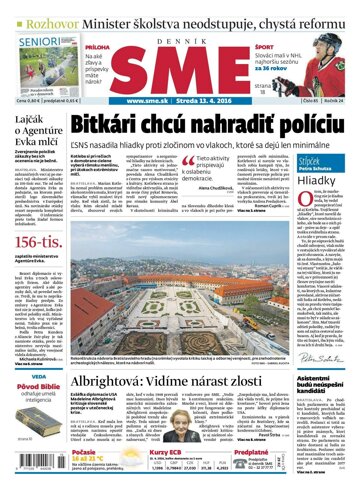 Obálka e-magazínu SME 13.4.2016