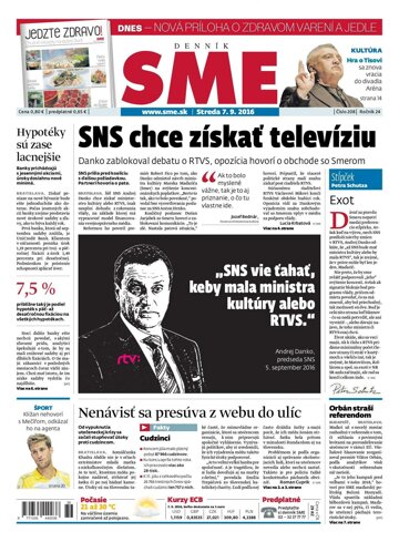 Obálka e-magazínu SME 7.9.2016