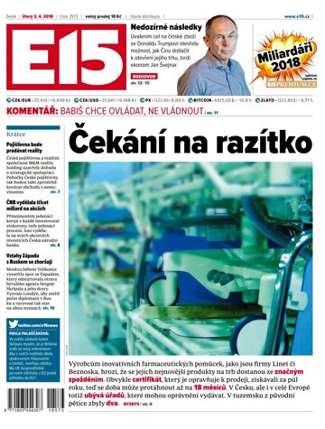 Obálka e-magazínu E15 3.4.2018