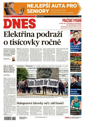 Obálka e-magazínu MF Dnes 28.8.2018