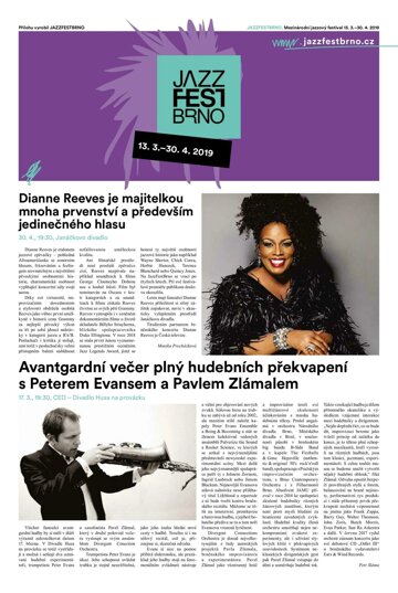 Obálka e-magazínu Hospodářské noviny - příloha 048 - 8.3.2019 Jazz Fes Brno